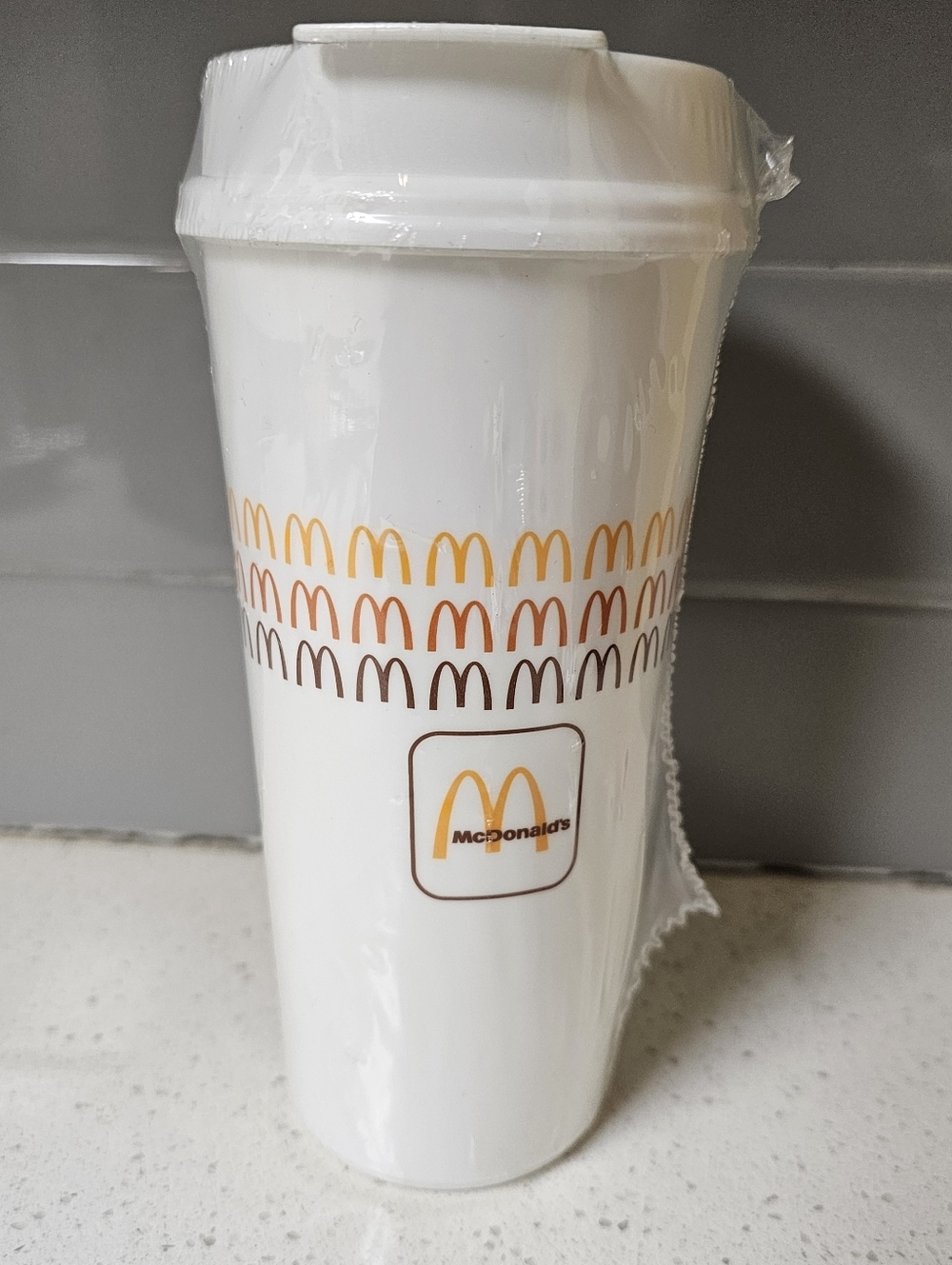McDonald’s Golden Arches Retro Package Design Thermal Cup Tumbler 16oz. - NEW